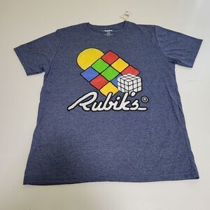 NEW L RUBIKS RUBIK CUBE COLORFUL GRAPHIC TSHIRT LARGE NWT
